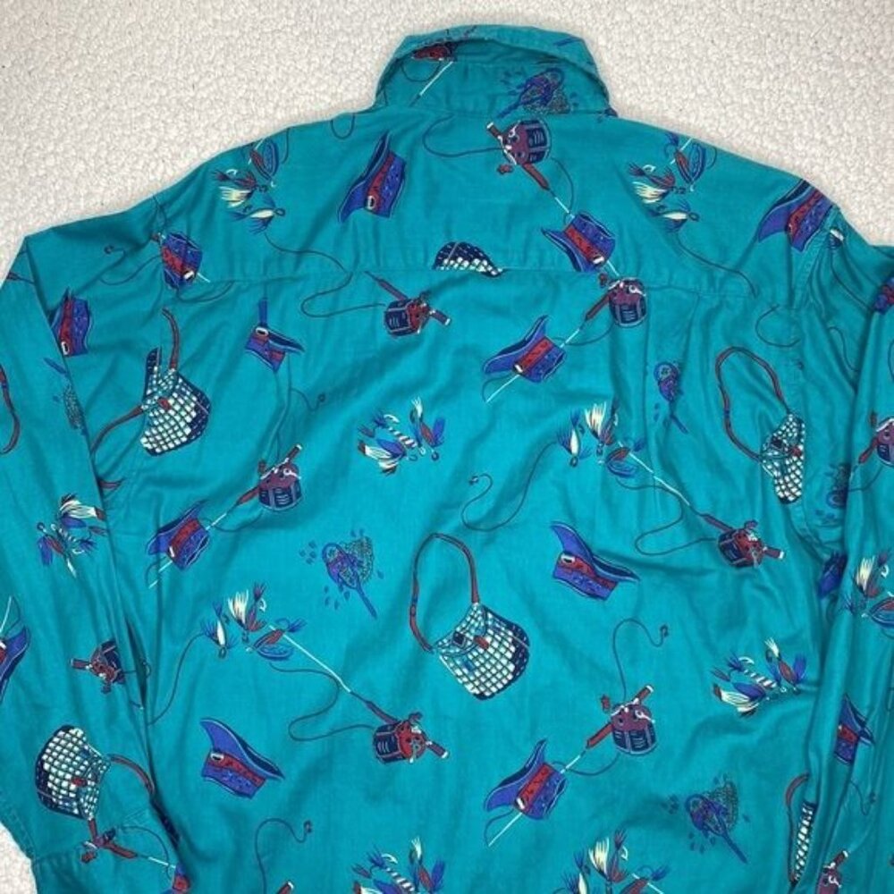 GAP Fishing AOP Long Sleeve Button Down: Size Small - Picture 4 of 12